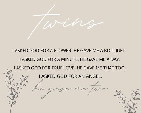 Excited to share this item from my #etsy shop: Twins Poem Print Twin Mom Quotes Strength, Mom Of Twins Quotes, Quotes About Twins, Twins Poem, Twin Baby Quotes, Twin Mom Quotes, Twin Poems, Twins Quotes, Twin Announcement