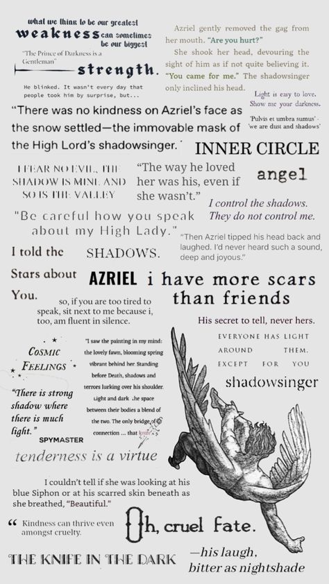 SHADOWSINGER #shadowsinger #acotar #booktok #wallpaper #azriel #acourtofthornsandroses #acomaf #nightcourt #velaris Booktok Wallpaper, Azriel Acotar, Feyre And Rhysand, Acting Tips, 100 Books To Read, Favorite Book Quotes, 100 Book, Fantasy Novels, Book Boyfriends