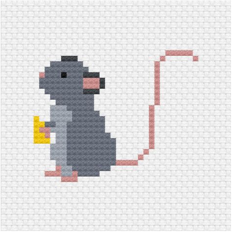 I decided to go with a cute pet rat   cross stitch pattern this week for my patrons.    Rat cross stitch pdf pattern - Ringcat    #crossstitchpattern #rat #pet Rat Cross Stitch, Rat Pet, Kawaii Cross Stitch, Pet Rat, Weaving Loom Diy, Tiny Cross Stitch, Easy Cross Stitch Patterns, Pixel Art Templates, Cross Stitch Love