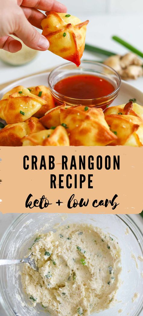 These keto and gluten free crab rangoons are easy to make with fathead dough. Have them ready in minutes for the perfect appetizer! Lump Crab Recipes, Keto Crab Rangoon, Keto And Gluten Free, Low Carb Appetizer, Wonton Wrapper Recipes, Crab Rangoons, Healthy Cream Cheese, Rangoon Recipe, Crab Rangoon Recipe