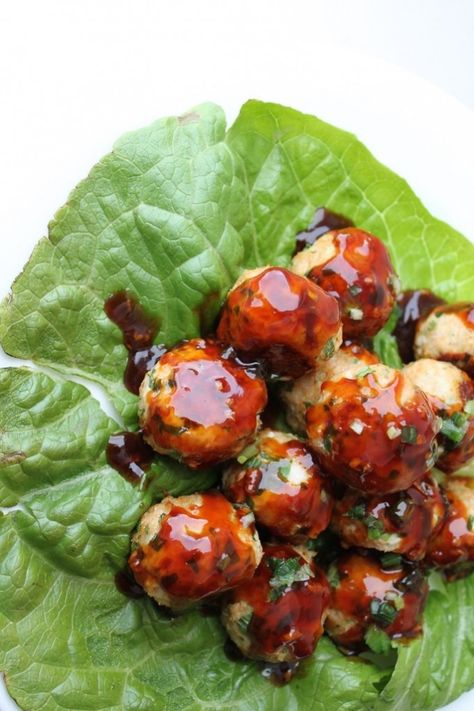 Thai Basil Turkey Meatballs Basil Meatballs, Thai Turkey Meatballs, Thai Meatballs, Ground Turkey Meatballs, 135 Pounds, Ww Food, Simple Dishes, Turkey Meatball, Food Fest