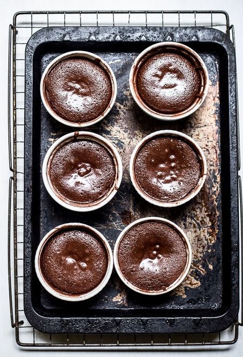 Salted Caramel Molten Chocolate Cakes | Cup of Jo Caramel Lava Cake, Favorite Holiday Desserts, Cup Of Jo, Slow Cooker Desserts, Molten Chocolate, Lava Cake, Chocolate Cakes, Think Food, Lava Cakes