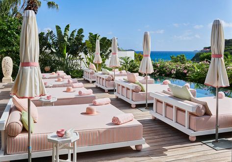 Tropical Hotel, 60s Summer, Tropical Vegetation, Hotel Landscape, Boutique Hotels Design, Rome Hotels, Wooden Canopy, Wrought Iron Chairs, Canopy Frame