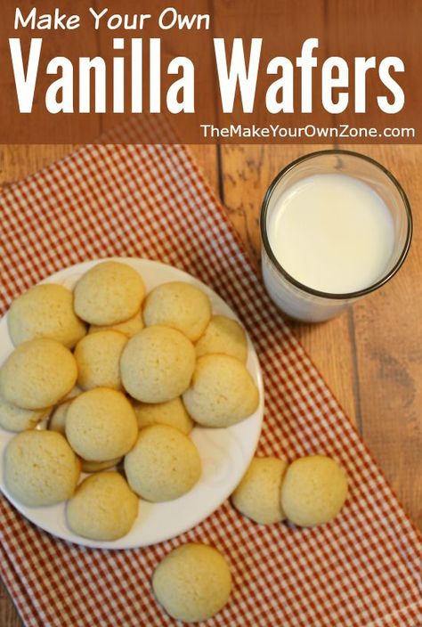 Make Your Own Vanilla Wafers - The Make Your Own Zone Homemade Vanilla Wafers Recipe, Vanilla Wafer Recipe, Wafers Recipe, Make Your Own Vanilla, Vegan Shortbread, Cottage Bakery, Flour Biscuits, Vanilla Wafer, Bite Size Cookies