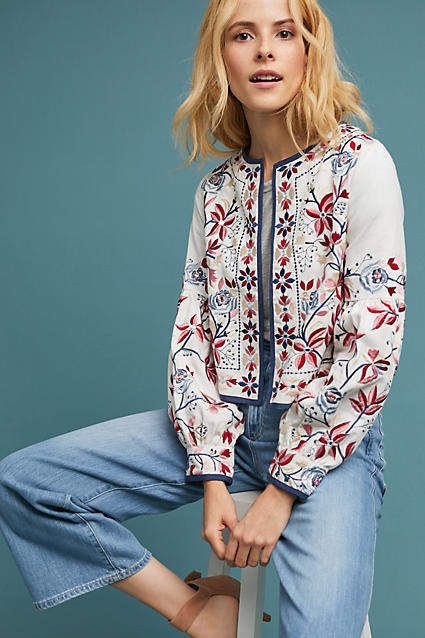 MISA Luce Embroidered Jacket #ad Alex Noiret, Mode Boho, Bohemian Living, Embroidered Clothes, Fashion Attire, Embroidered Jacket, French Girl, School Fashion, Up Girl