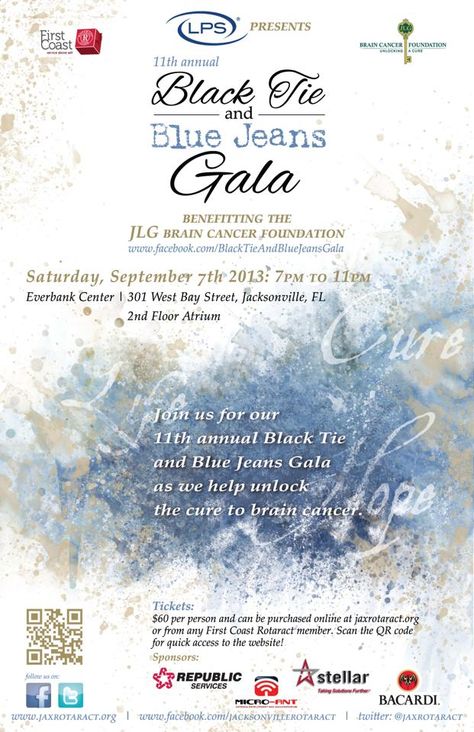 Jacksonville Sept 7 - Black Tie Blue Jean Gala - come! Blue Jean Ball Fundraiser, West Bay, Dinner Themes, Blue Jean, Black Tie, Event Planning, Blue Jeans, Party Ideas, How To Plan