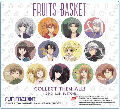 MAR228157 - FRUITS BASKET 2019 ZODIAC CAST 220PC 1.25IN BUTTON BMB DS (C - Previews World Fruits Basket Zodiac, Fruit Basket Zodiac Animals, Fruits Basket Zodiac Animals, Taurus Flower, Snake Zodiac, Horse Zodiac, Dragon Zodiac, Zodiac Wheel, Top Paintings