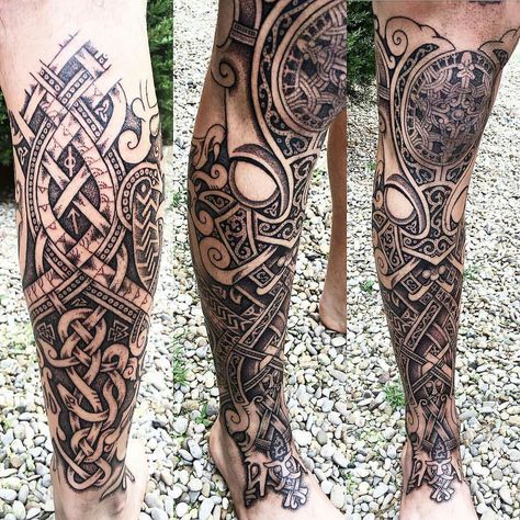 Tattoos Arm Mann, Celtic Sleeve Tattoos, Viking Tattoos For Men, Fighter Tattoo, Scandinavian Tattoo, Viking Tattoo Symbol, Viking Tattoo Sleeve, Rune Tattoo, Knot Tattoo