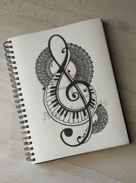 Musical Mandala Art, Music Is My Life Drawing, Piano Mandala Art, Doodle Art On Music, Mandala Art Related To Music, Mandala Drawing Music, Music Related Drawings Easy, Mandala Art Small Design, Mandala Art Music