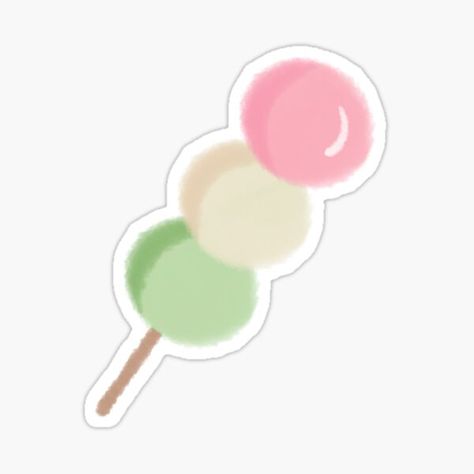 a sweet serving of hanami dango • Millions of unique designs by independent artists. Find your thing. Hanami Dango, Kawaii Mochi, Canva Codes, School Creative, Food Props, Kawaii Stickers, Korean Food, Cute Doodles, Wallpaper Iphone Cute