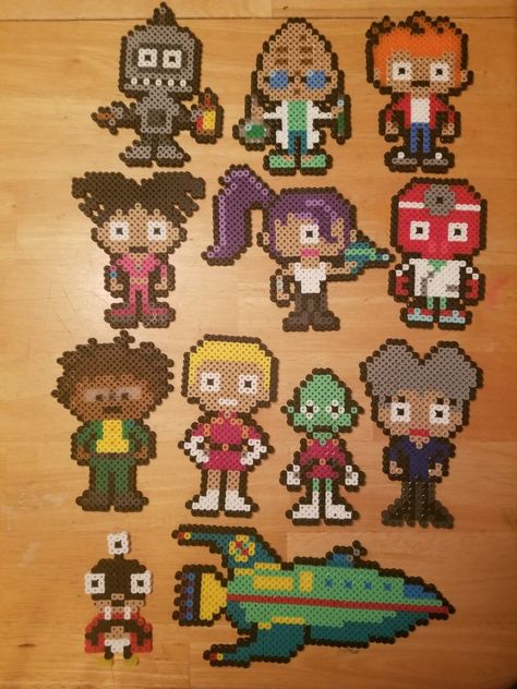 Futurama Perler Beads, Hama Bead, Melty Bead Designs, Pixel Beads, Pearl Beads Pattern, Easy Perler Beads Ideas, Fuse Bead Patterns, Bead Sprite, Futurama