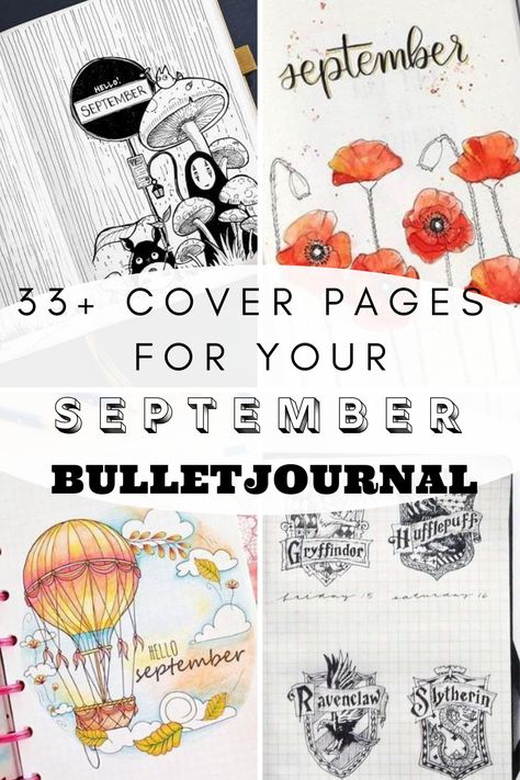 September Bujo Cover Page, September Dot Journal Ideas, Bulett Journal Ideas September, September Journal Ideas, September Bullet Journal Theme, September Bujo Theme, September Bujo Cover, September Doodles, September Bullet Journal Ideas