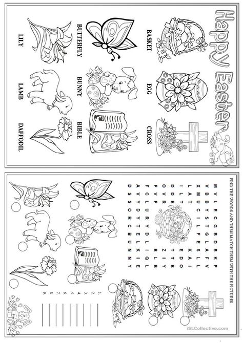 Easter Boxes, Holiday Word Search, English Primary School, Easter Puzzles, Easter Classroom, Easter Worksheets, Easter Games, Picture Dictionary, Bible School Crafts