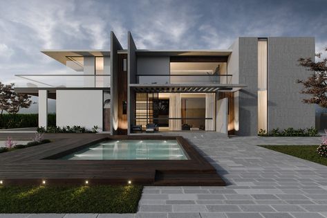 Modern Villa Exterior, Villa Exterior Design, Modern Architecture Building, House Design Exterior, Modern Villa Design, Modern House Facades, Modern Exterior House Designs, Modern Villa, Design Exterior