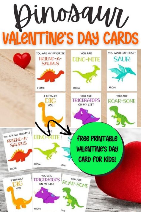 Printable Dinosaur Valentines, Free Printable Dinosaur Valentines, Diy Dinosaur Valentines For Kids, Dinomite Valentines Free Printable, Dinosaur Valentines Ideas, Dino Valentines Cards, Dinosaur Valentine Printable, Valentines Dinosaur, Dinosaur Valentine Cards