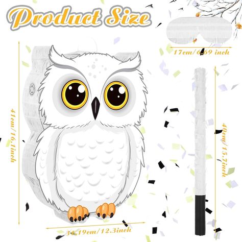 Amazon.com: Aoriher Owl Piñata with Piñatas Stick Blindfold Confetti 3D White Snowy Owl Piñatas set for Woodland Forest Wizard Animal Owl Baby Shower Game Birthday Party Decorations Supplies : Toys & Games White Pinata, Owl Pinata, Forest Wizard, Pinata Game, Pinata Stick, Game Birthday Party, Yellow Confetti, Owl Birthday Parties, Game Birthday