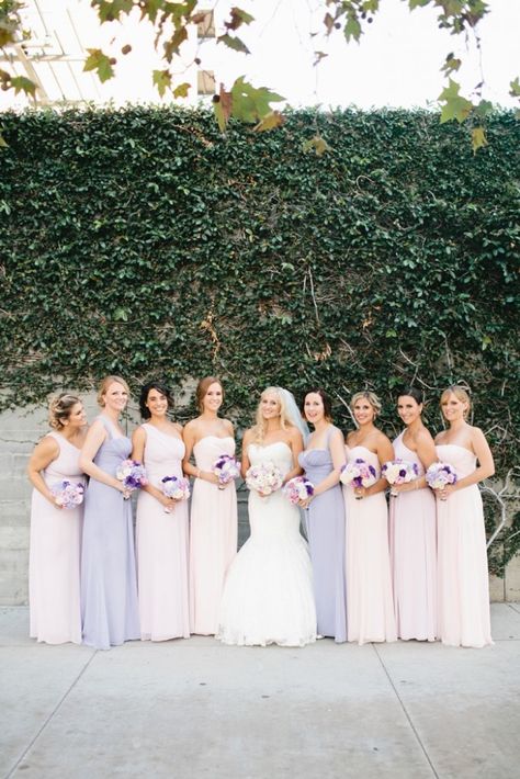 Vibiana Los Angeles Wedding - Megan Welker Photography 101 Wedding Color Combinations, Mismatched Bridesmaid Dresses, Wedding Palette, Pink Bridesmaid Dresses, Matron Of Honour, Dear Future Husband, Los Angeles Wedding, Photography 101, Lavender Wedding