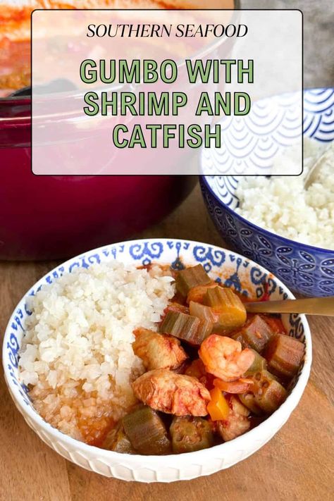 Catfish Gumbo Recipe, Catfish Gumbo, Louisiana Cooking, V8 Juice, Southern Comfort Food, Seafood Gumbo, Cajun Cooking, Gumbo Recipe, Comfort Food Southern