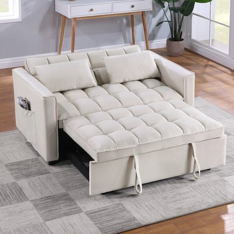 54" velvet sofa and sofa bed combined living room retractable bed - Bed Bath & Beyond - 39457617 Convertible Couch Bed, Loveseat Sleeper Sofa, Convertible Couch, Tufted Loveseat, Modern Sofa Bed, Folding Sofa Bed, Loveseat Sleeper, Velvet Loveseat, Futon Sofa Bed