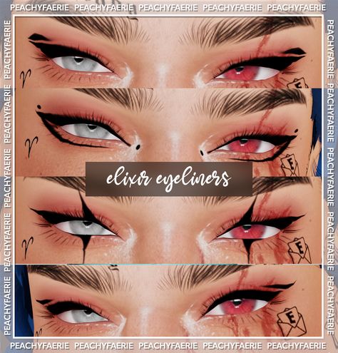 Ts4 Anime Cc, Sims 4 Cc Eyeliner, Graphic Liners, Sims Makeup, Sims 4 Traits, Makeup Cc, Sims Packs, Sims 4 Anime, Happy April