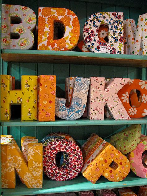 Easy peasy. Cardboard Letters, Dorm Art, Fabric Letters, Abc Alphabet, Arts N Crafts, Craft Club, Cute Room Decor, Fabric Projects, Vintage Rose