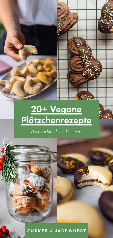 Die Weihnachtszeit hat begonnen und somit auch die Zeit, Bleche voller Plätzchen zu backen, um sie zu verschenken oder selbst zu verputzen. Wir zeigen euch unsere liebsten veganen Rezepte dazu auf dem Blog! Vegan Xmas, Vegan Christmas Cookies, Delicious Christmas Cookies, Vegan Bakery, Vegan Christmas, Vegan Kitchen, Xmas Food, Christmas Cooking, Food Is Fuel