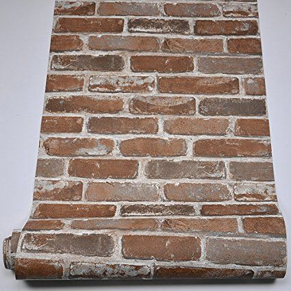 Brick Wallpaper Peel And Stick, Brick Wallpaper Bedroom, Faux Brick Wallpaper, Brick Effect Wallpaper, Bathroom Large, Backsplash Wallpaper, Feature Wall Living Room, Stone Accent Walls, Brick Wallpaper Roll