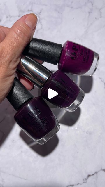 Larissa on Instagram: "Dark Purple Comparison for #PLRColorOfTheWeek 💜 Ring: In the cable car-pool lane Middle: OPI 🖤 to party Index: Good Girls Gone Plaid All colors are by OPI and are shown at 2 coats on the last clip. #opi #opinails #opiinthecablecarpoollane #opigoodgirlsgoneplaid #opiopilovetoparty #opiopilovestoparty #darkpurple #fallnails #opinailpolish #opicons" Dark Purple Nails, Good Girls, Opi Nail Polish, Dark Nails, Cable Car, Opi Nails, Purple Nails, All Colors, Dark Purple