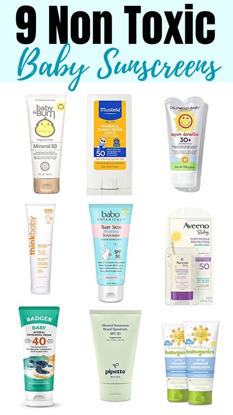 non toxic sunscreen for babies Non Toxic Sunscreen, Best Baby Sunscreen, Nontoxic Baby Products, Beach Bag Essentials, Babo Botanicals, Baby Sunscreen, Aveeno Baby, Toxic Products, Sunscreen Stick