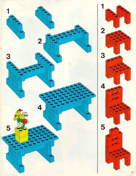 Old Lego Instructions, Lego Instructions Step By Step, Lego Fidget, Lego Therapy, Lego Basic, Easy Lego Creations, Lego Technic Sets, Lego Furniture, Lego Challenge