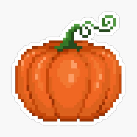 Pumpkin Pixel Art, Pixel Pumpkin, Pixel Art Sticker, Pumpkin For Halloween, Art Pumpkin, Pixel Art Tutorial, Terraria, Halloween Celebration, Art Stickers