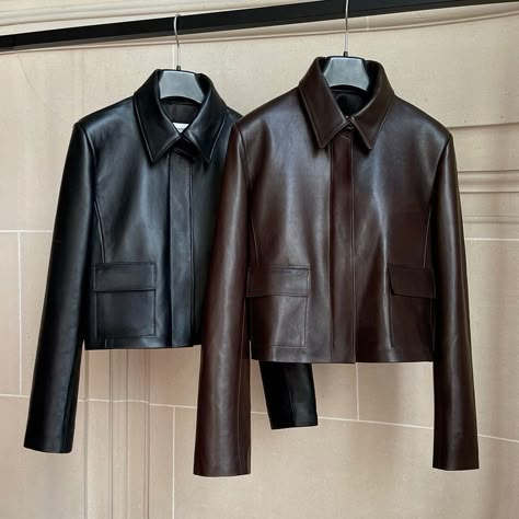 NOUR HAMMOUR | Sleek and chic: the Bleeker soft leather jacket | Instagram Nour Hammour, Travel Fits, Custom Leather Jackets, Jackets Women, Fashion Catalogue, Sweaters Hoodies, Outside The Box, Custom Leather, Cardigan Jacket