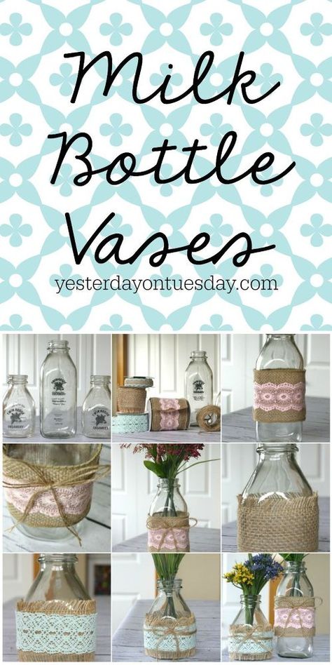 Milk Bottle Vases Old Milk Bottles Ideas Decor, Glass Milk Bottle Ideas, Glass Milk Bottle Crafts, Milk Bottle Crafts, Milk Bottle Centerpiece, Milk Bottle Flowers, Milk Bottle Decor, Milk Bottle Craft, Milk Bottle Diy