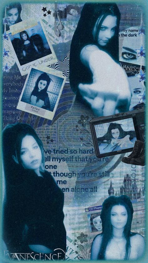 ☆• This album has grown on me soo much •☆ #evanescence #2000s #y2k #blueaesthetic #wallpaper #collages #grungeaesthetic #2000sgrunge #aesthetic #music Evanescence Wallpapers, Evanescence Aesthetic, Wallpaper Collages, 2000s Wallpaper, Amy Lee Evanescence, Aesthetic Music, 2000s Grunge, Background Ideas, Amy Lee