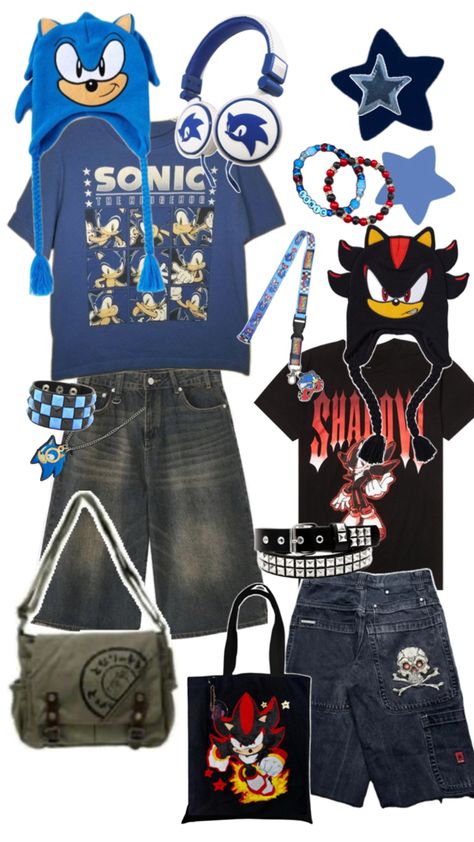 SONIC AND MY LOVELY DOVLEY SHADOW Sonic Outfit, Shadow Outfit, Silly Clothes, Couple Fits, Alt Outfits, Friend Poses Photography, Baggy Clothes, Dope Fashion, Cute Everyday Outfits