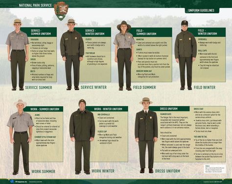 Park service uniforms Park Ranger Aesthetic, Uniformed Services, Military Cemetery, Us Forest Service, Forest Ranger, Flat Hat, Reading Club, Summer Uniform, Green Ranger