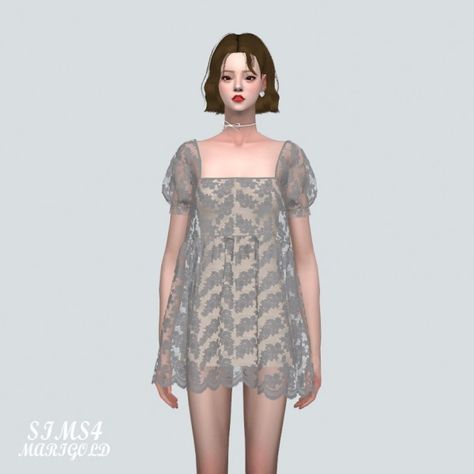 SIMS4 Marigold: See-through Lace Mini Dress Marigold Sims 4, Sims 4 Dresses, Sims 4 Downloads, Virtual Fashion, Sims 4 Cc Finds, The Sims4, Art Dress, Sims Mods, Sims 4 Cc