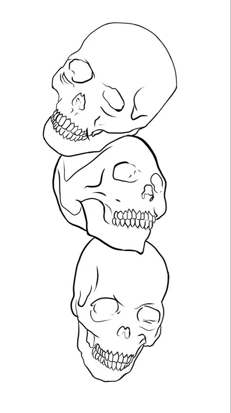 Creepy Tattoo Stencil, Skull Tattoo Design Outline, Skull Tattoo Outline, Skull Flash Tattoo, Small Skull Tattoo, Stencils Art, Cool Skull Drawings, Tattoo Catalog, Traditional Tattoo Designs