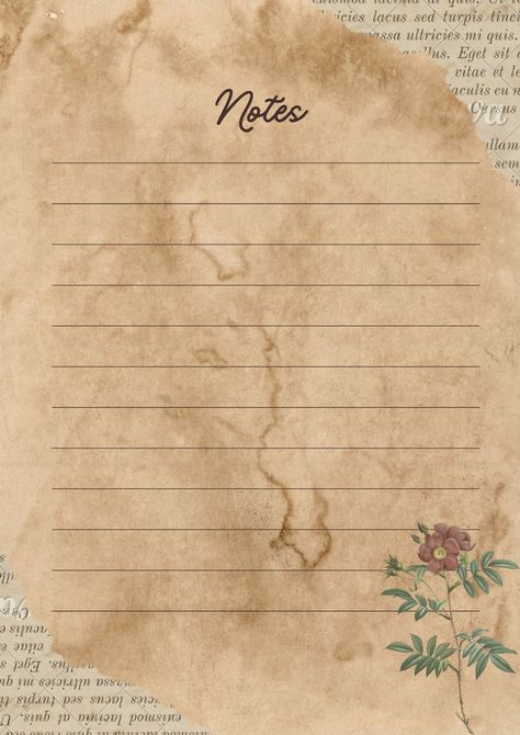 Notes Ideas School, Old Recipes Vintage, Vintage Writing Paper, Pages Aesthetic, Vintage Notes, Writing Paper Template, Project Paper, Notes Making, Recipes Vintage