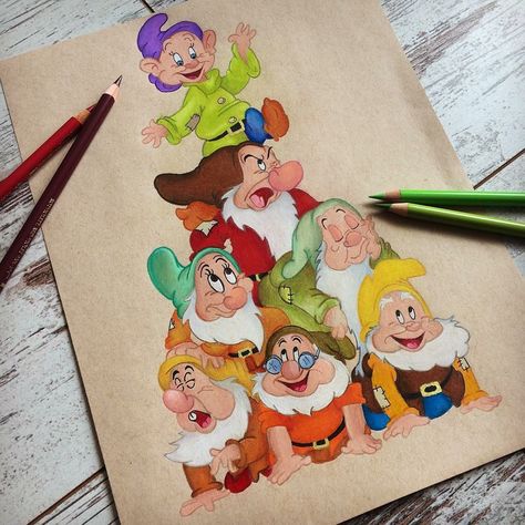 Snow White @colorful.disney Doodles Bonitos, Disney Character Drawings, Disney Canvas Art, Disney Canvas, Disney Drawings Sketches, Disney Paintings, Cute Disney Drawings, Disney Art Drawings, Snow White And The Seven Dwarfs