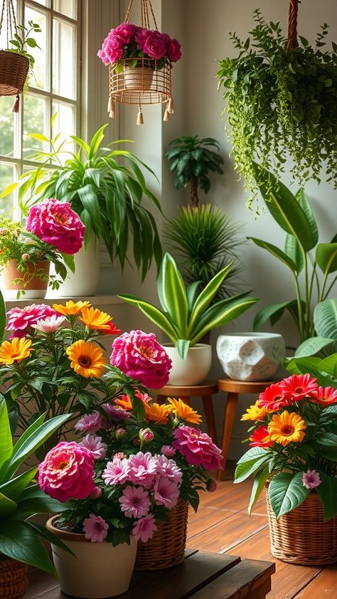 houseplants home decor Growing Flowers Indoors, Indoor Flower Garden, Peace Lilies, Indoor Flowering Plants, Jasmine Plant, Gerbera Daisies, Rubber Plant, Flower Gardening, Indoor Flowers