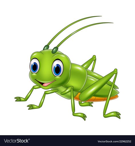 Cartoon happy grasshopper Royalty Free Vector Image Cartoon Sea Animals, Persona Anime, Grasshoppers, Cute Lion, Cartoon Wall, Insect Art, Rock Painting Art, Badge Design, Cartoon Clip