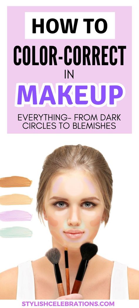 How To Color Correct In Makeup -From Dark Circles to Blemishes Color Corrector Guide, Color Correcting Guide, Peach Concealer, Color Correct Dark Circles, Orange Concealer, Green Concealer, Color Correction Makeup, Corrective Makeup, Color Correcting Concealer