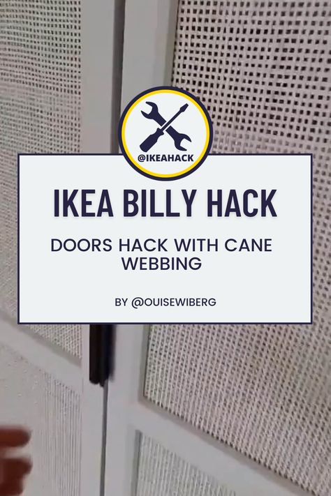 Billy Bookcase Door Hack, Ikea Oxberg Hack, Oxberg Door Hack, Ikea Billy Oxberg Hack, Billy Bookcase With Doors, Ikea Billy Hack, Billy Bookcase Hack, Ikea Billy Bookcase Hack, Cane Webbing