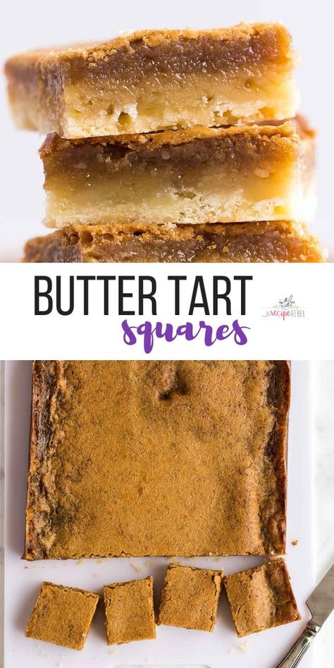 Holiday Baking Bars, Holiday Squares, Dessert Recipes Christmas, Baking Dessert Recipes, Butter Tart Squares, Canadian Butter Tarts, Butter Squares, Dessert Holiday, Butter Tart