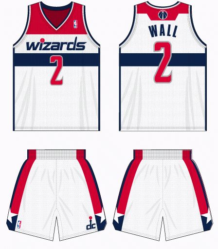 Washington Wizards Home Uniform 2012-2014 Nba Uniforms, Basketball Court Flooring, Basketball Uniforms Design, Uniform Ideas, Basketball Logo, Hoop Dreams, Basketball Camp, Washington Football, Basketball Design