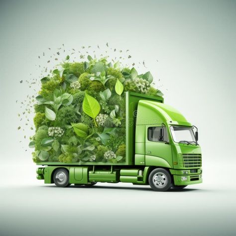 Green truck eco logistic concept. Green truck eco logistic concept stock images Concept Advertisement, Transport Illustration, Green Truck, World Teacher Day, Transport Truck, Real Estate Marketing Design, Sustainable Transport, World Teachers, Eco Green