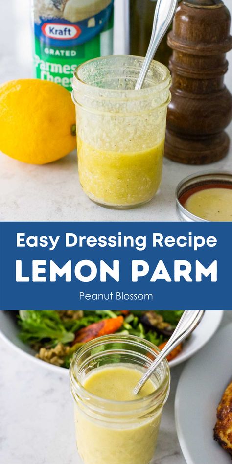 Parmesan Dressing Recipe, Easy Dressing Recipe, Lemon Salad Dressings, Marinade For Chicken, The Perfect Salad, Lemon Salad, Fresh Summer Salad, Perfect Salad, Green Lettuce