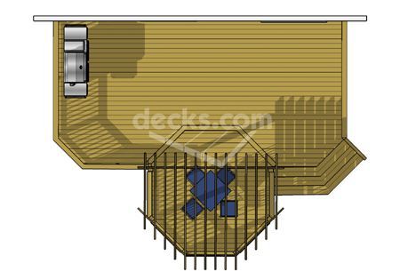 Top View Octagon Pergola, Single Level Deck, Building A Floating Deck, Deck Plan, Grill Area, Iron Lanterns, Getaway Cabins, Deck Plans, Backyard Spaces