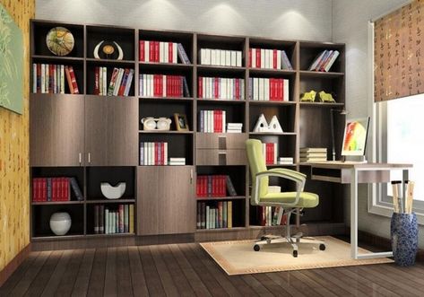 Burnt out with your study room or work space? Here are some ideas concerning style to make your office a little bit more interesting, and inspiring, based on some very various layout motifs.#study room#kids study room#reserve a study room Study Room Design Modern, Room Ideas Bookshelves, Book Shelves Ideas, Bookshelves Home Office, Office Top View, Study Room Ideas, Offices Ideas, Modern Study Rooms, Modern Bookshelves